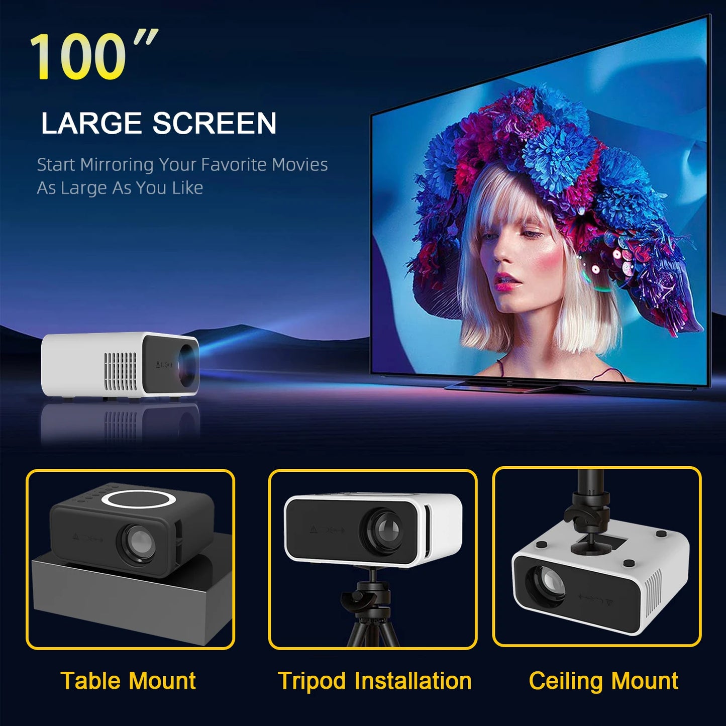 Home Theater LED Mobile Video Mini Projector