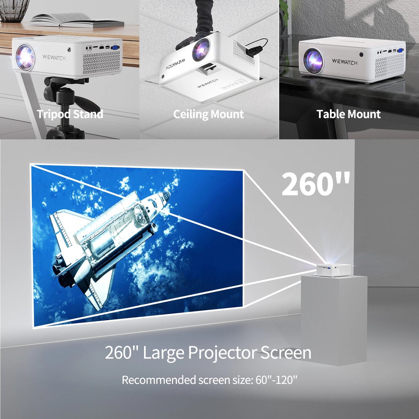 WEWATCH™ V10 LED Portable Projector HD 1080P Home Theater