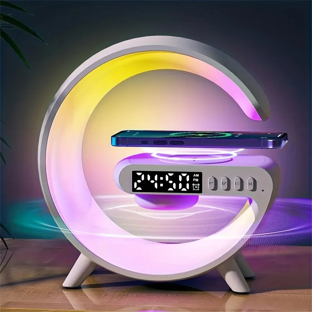 Glamp™  Mini Wireless Charger + Speaker With RGB Lights